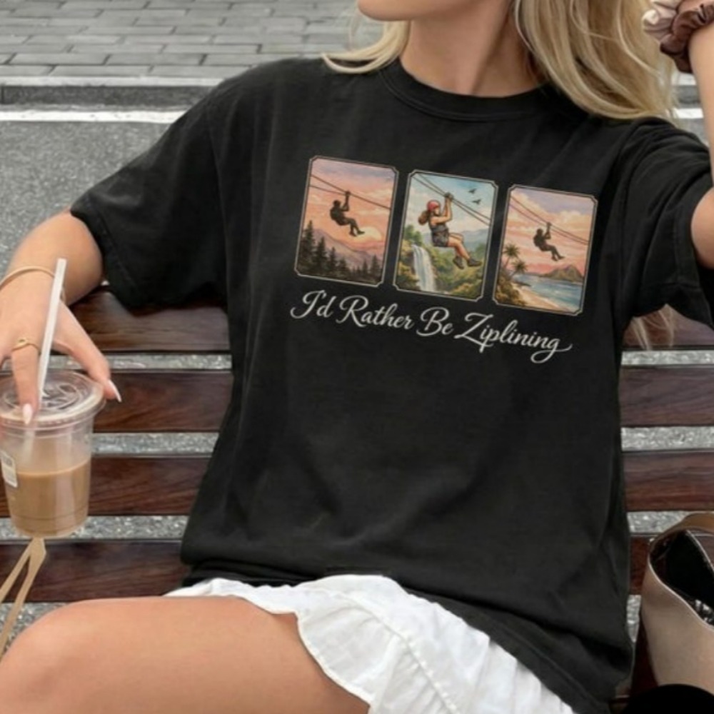 Outdoor Adventure Zipline - Saya Lebih Suka Bermain Ziplining T-Shirt