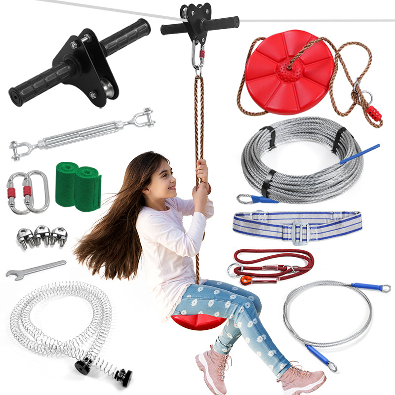 Outdoor Adventure Zipline - Perlengkapan Zipline Anak dengan Kursi Ayun