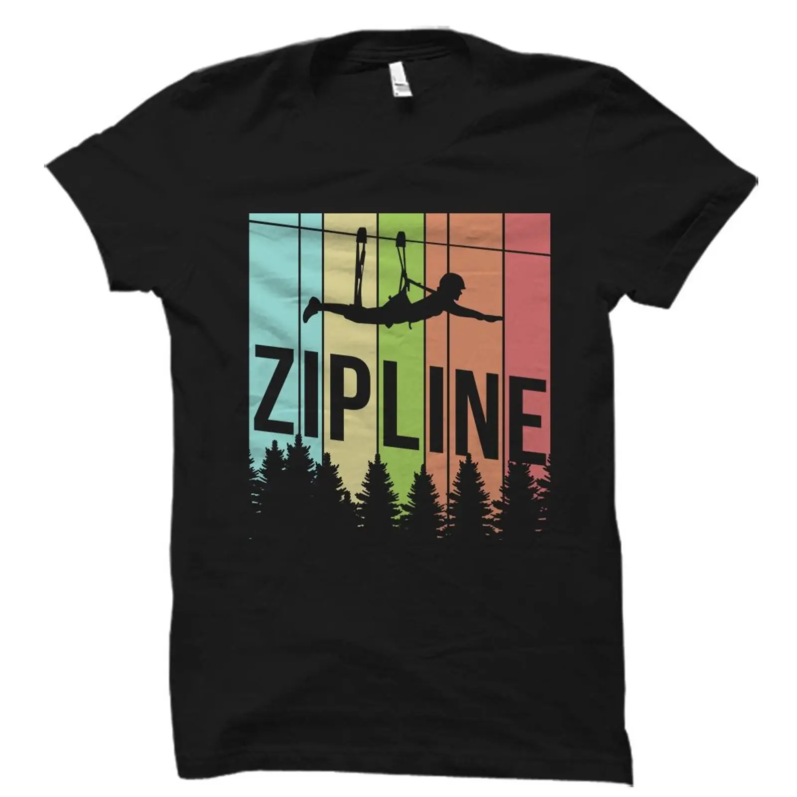 Outdoor Adventure Zipline - Kaos Zipline Vintage Retro untuk Penggemar